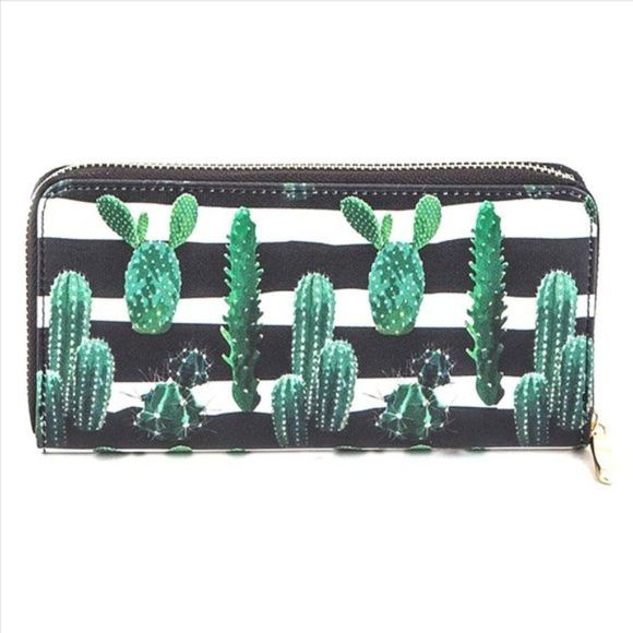 Cactus World Zip Around Wallet - Puffy Style - Picture 1 of 5